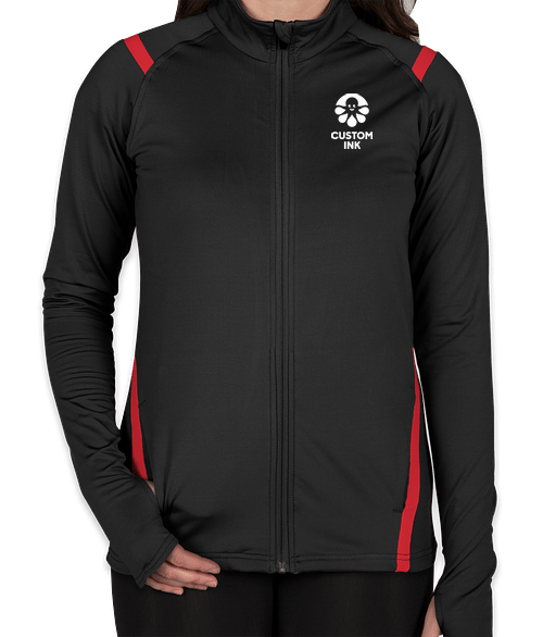 Augusta Women's Freedom Performance Full Zip Jacket (Black / Red)