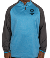 Augusta Reflective Quarter Zip Performance Shirt (Slate / Power Blue Heather)