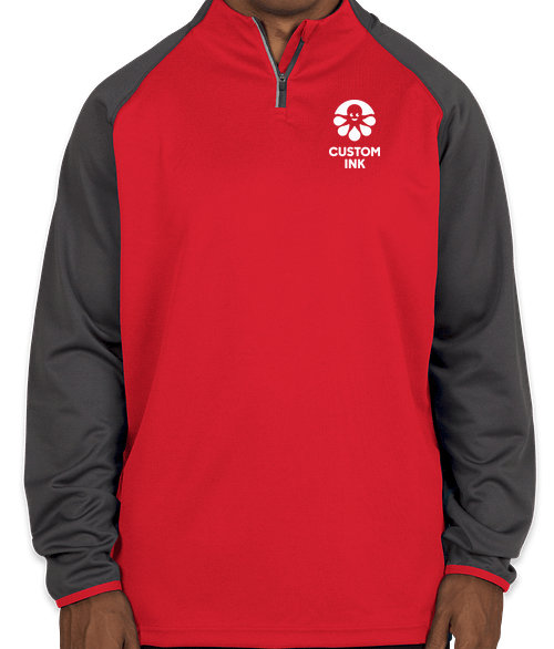 Augusta Reflective Quarter Zip Performance Shirt (Slate / Red)